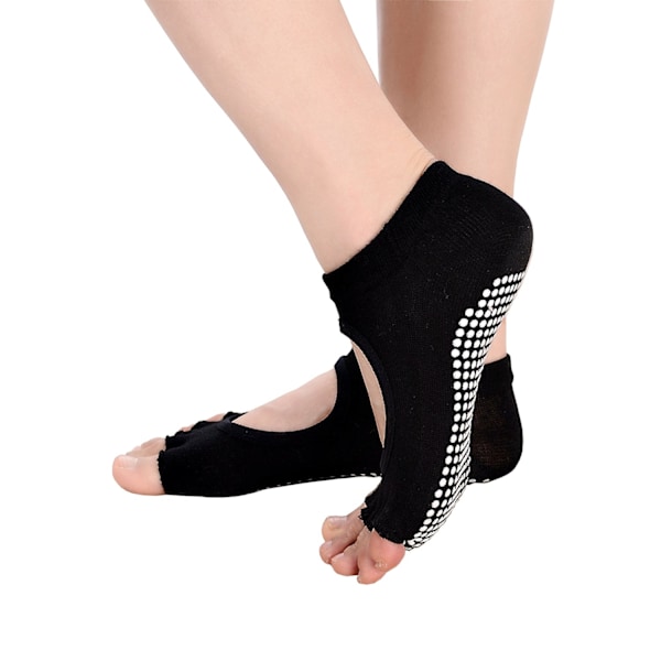 Pilates Socks, Yoga Socks with Grips for Women, Non-Slip Slipper Toeless Yoga Socks, Backless Athletic Sports Socks