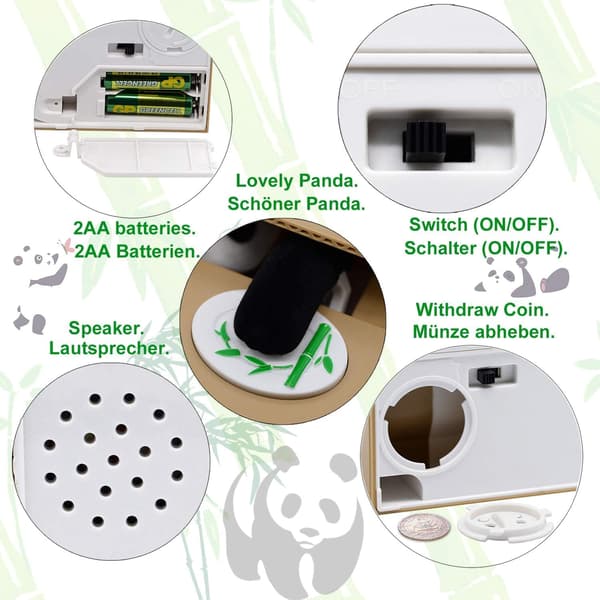 MH-Electronic Panda Sparegris til Børn og Voksne - med Pan