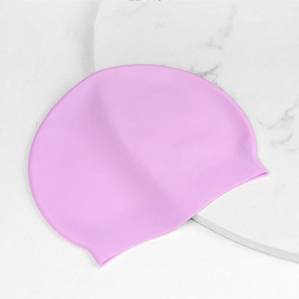 noble purple  Women Swimming Cap, Silicone Female Swimming Hats For Long Hair Waterproof Bathing Cap For Women And Girls