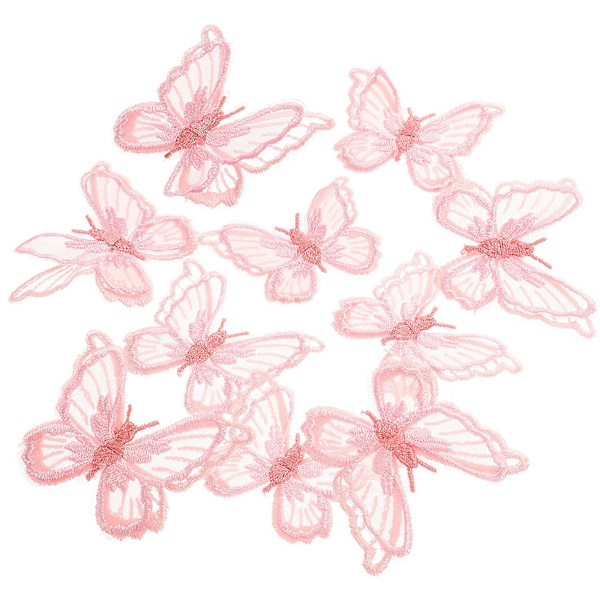 10 stk. broderitilbehør Dobbeltlags Organza Patches Strygemærker Broderiapplikationer