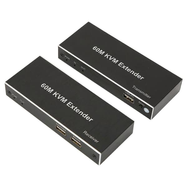 60m KVM Extender Multifunktionel 1080P 60Hz HD Multimedia Interface KVM USB Extender til TV DVD-afspiller PC 100-240V