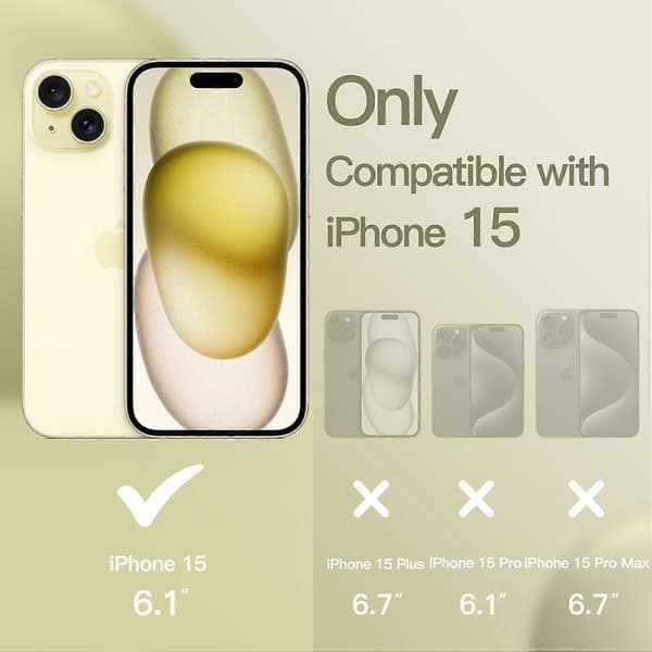 Silicone Case for iPhone 15 6.1 inch, Silky Soft Full Protective Phone Case, Shockproof Case (Yellow)