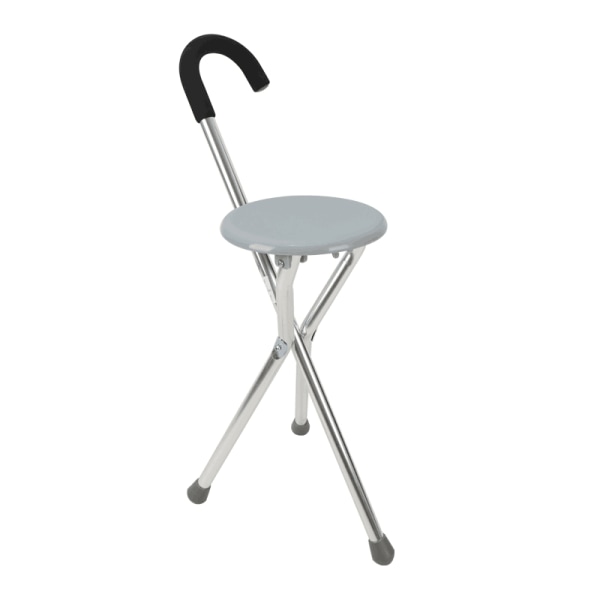 Justerbar hopfällbar käpp, hopfällbar käpp med stol, Unisex käpp för äldre, rostfritt stål, käpp med säte 2 i 1 veck