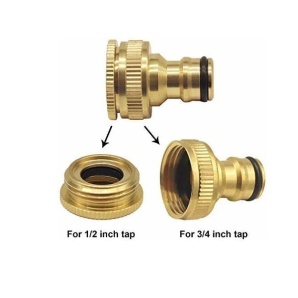 2 stk Universelle Badekar-kran til hageslange-adapter, 1/2 tommer og 3/4 tommer 2-i-1 sporet hunnadapter