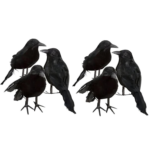 Simuleret realistisk sort fjerkråge kunstig fugl kråge Halloween dekoration hjem fest rekvisitter Style C