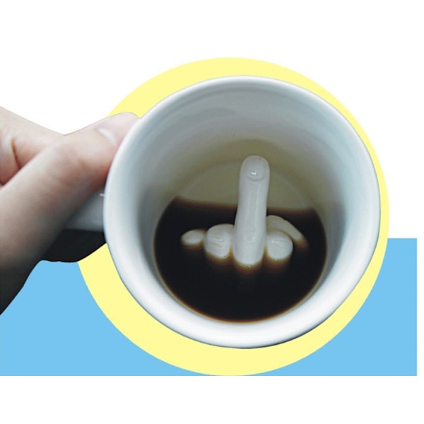 Upp med din mugg tummen upp keramik långfinger kaffekopp mjölkte rolig kaffegåva mugg för nyår