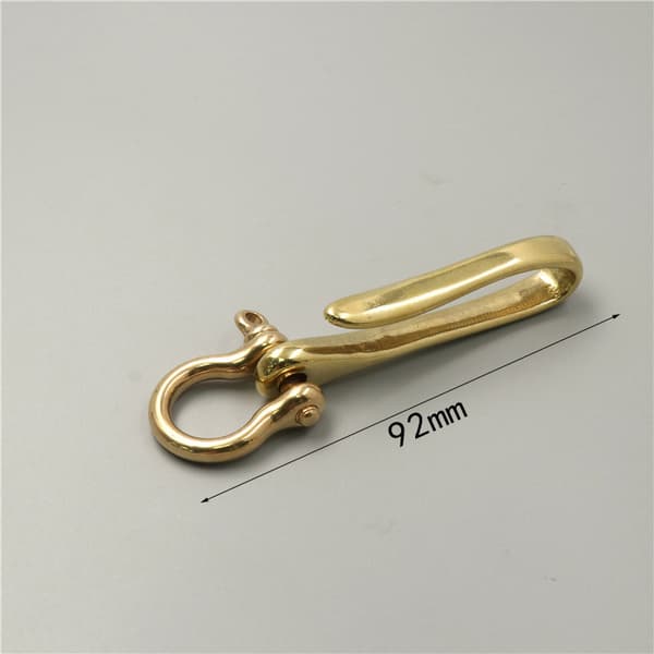 Pure Copper Brass Keychain, U-shaped Hook Horseshoe Buckle