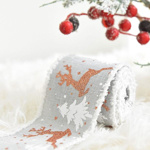 2m Julebånd DIY Gaveindpakning Bryllup Fest Dekoration Hjem Juletræ Bånd Girland Girland Bue Håndværk Pink
