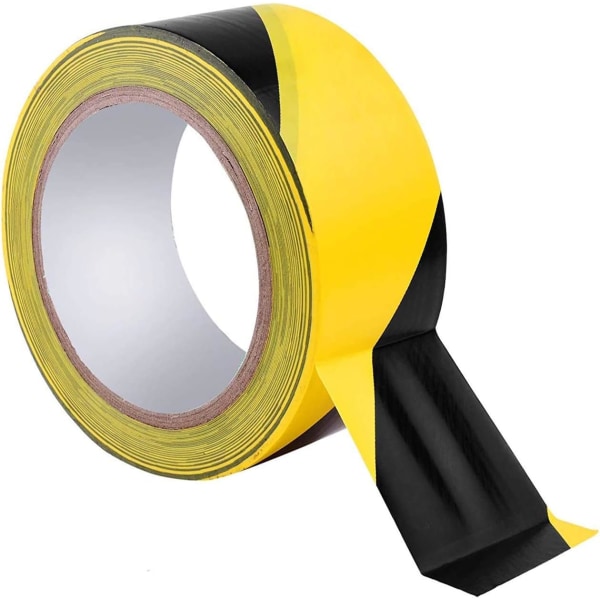 Sikkerhetstape, Danger Advarselstape 33M x 60mm Svart og gul selvklebende merketape for advarselsskilt