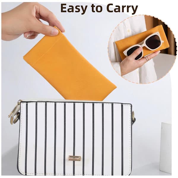 Soft Glasses Cases - 4 Pieces - Various Colors - PU Leather