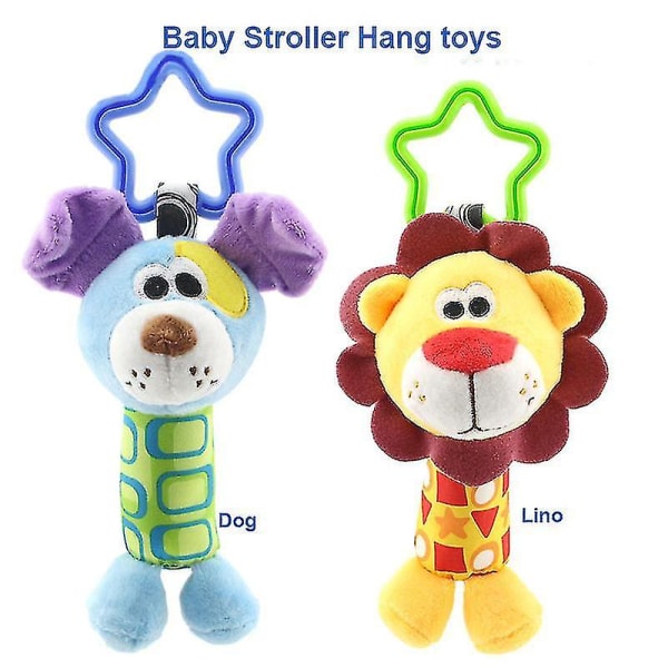 Legetøjsrangle komfortdukke plys babyrangle legetøjsdyr håndklokke nyfødt dyr elefant/abe/løve/hjort/hundHjort