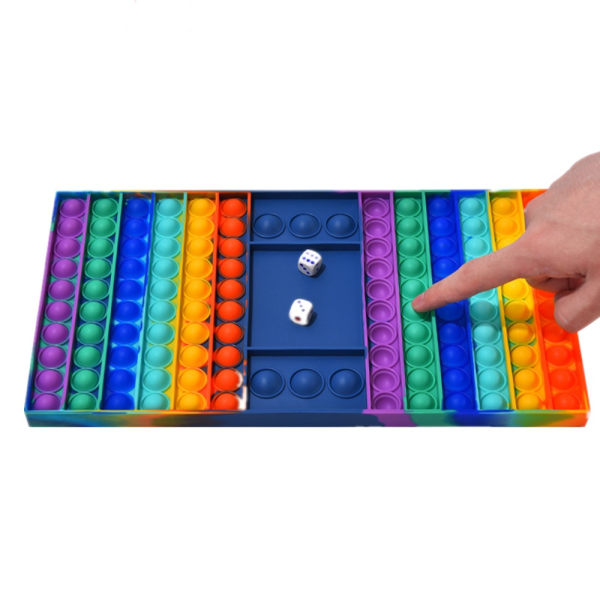 Big Size Pop Game Toy, Silicone Bubble Rainbow Chess Board Push Sound Sensory Toys for Parent Child, Interactive Jumbo Stress.