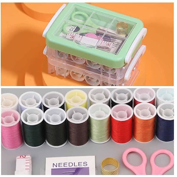 Sewing Kit Tools Storage Box Needle Thread Scissors Organizer Medicine Container