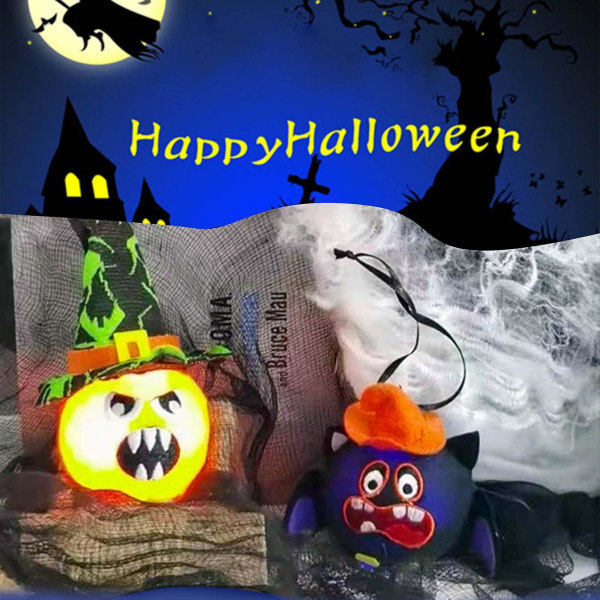 CPumpkin Lepakko Noitahattu Riippuva Koriste Valo Seinälle Kotijuhliin Sisä- ja Ulkokäyttöön