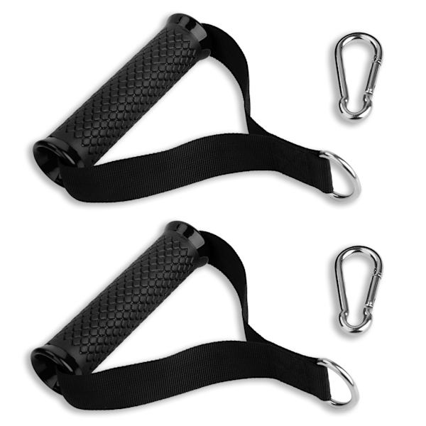 2 stk., Ultra Heavy Duty træningshåndtag, kabelhåndtag fitnessudstyr tilbehør, dobbelt D-ring greb, krypteret webbing