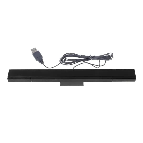 HA-sensorstang med kabel for Wii, IR-signalmottaker, USB-plugg, fjernkontroll, erstatning, bevegelsessensor, sølvgrå