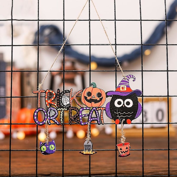 CRusticsign Maalaistalon Ovimerkki Puinen Riippuva Koriste Halloween-juhlatarvikkeet