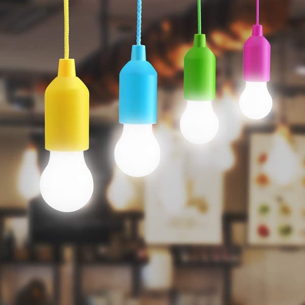 4-pack LED-draglampslampa, batteridriven, kallvit