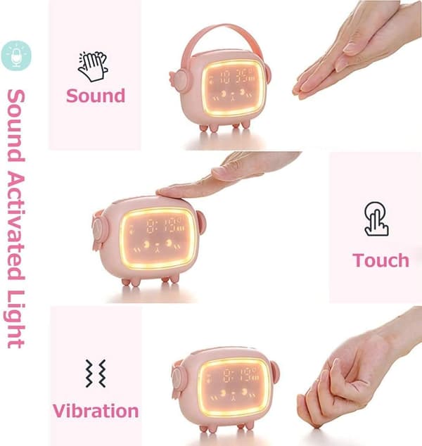 Children's Alarm Clock, LED Digital Alarm Clock, Wake-up Light and Night Light