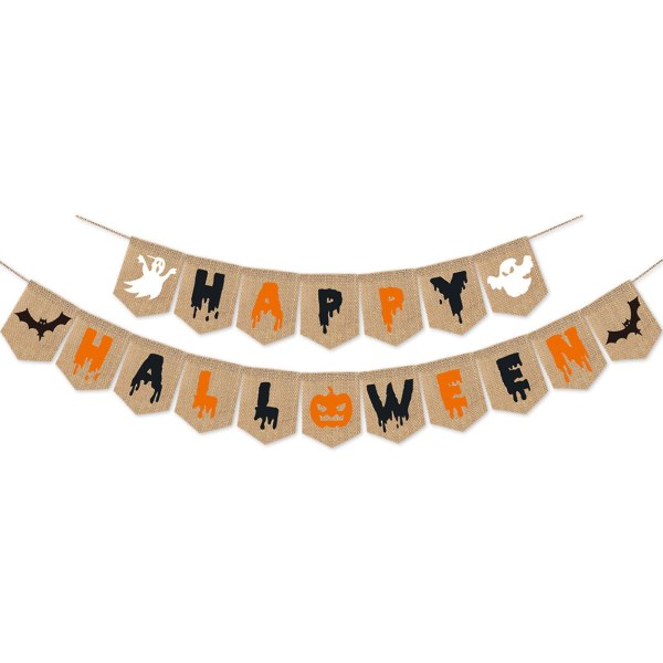 Spooky Bat Pumpkin Halloween Banner Takka Riippuvat juhlatarvikkeetC