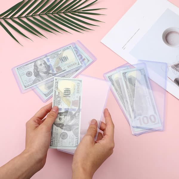 100 stk. klare dollar seddel vanntett PVC for