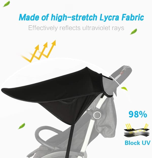 Universal Stroller Sun Shade Anti-UV UPF50+ Adjustable Canopy Str
