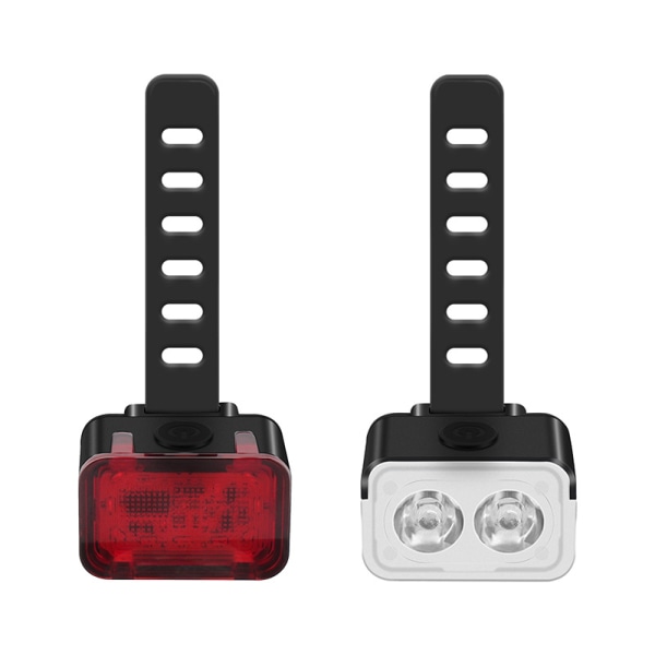 Cykellygtesæt USB genopladeligt front- og baglyssæt Vandtæt cykellygte 2-pak til natkørsel, holdbart alumi