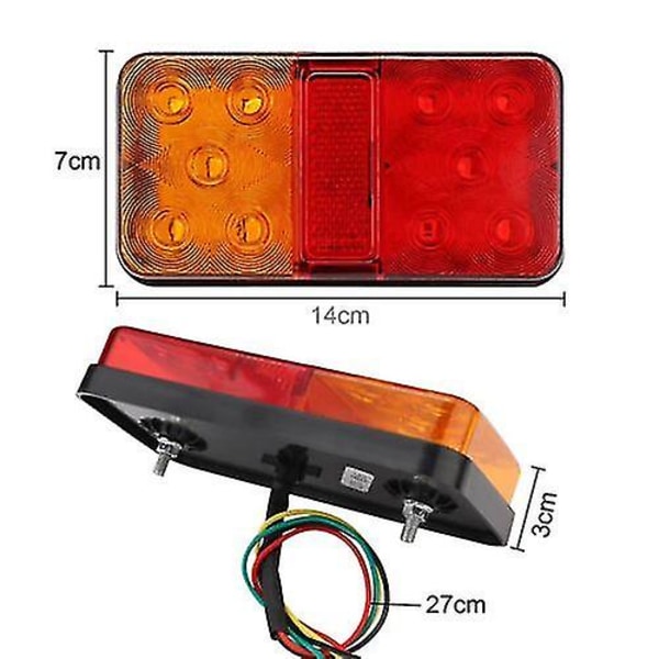 2 st LED Baklyktor Blinkers Stopplys Trailer Husvagn Van Lastbil Lampa