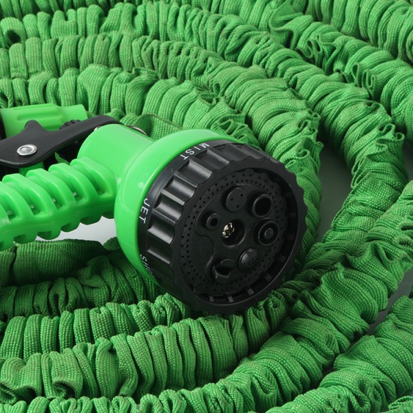 Grön 200FT Magic expanderbar flexibel trädgårdsslang för bilslang Plaströr till vatten med pistol