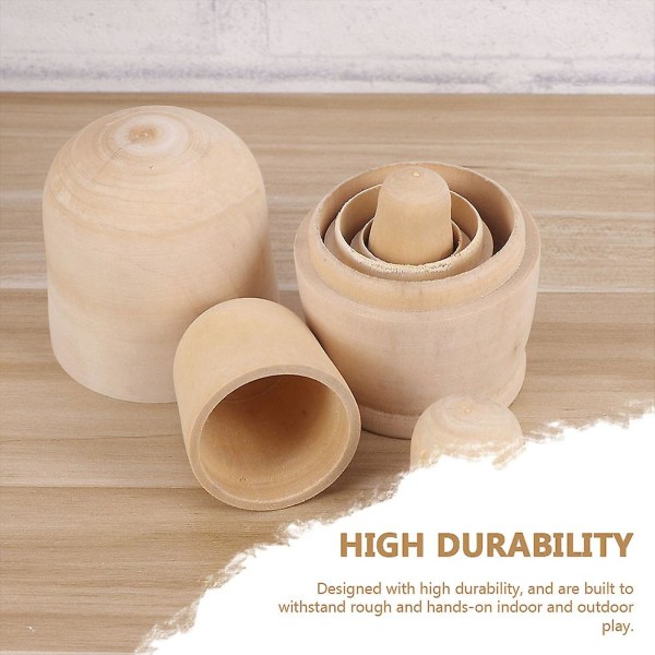 3 Sett Barnas Julekrybbe Sett Barn Umalte Nesting Dukker Nesting Doll Gaver DIY Russiske Nesting Do