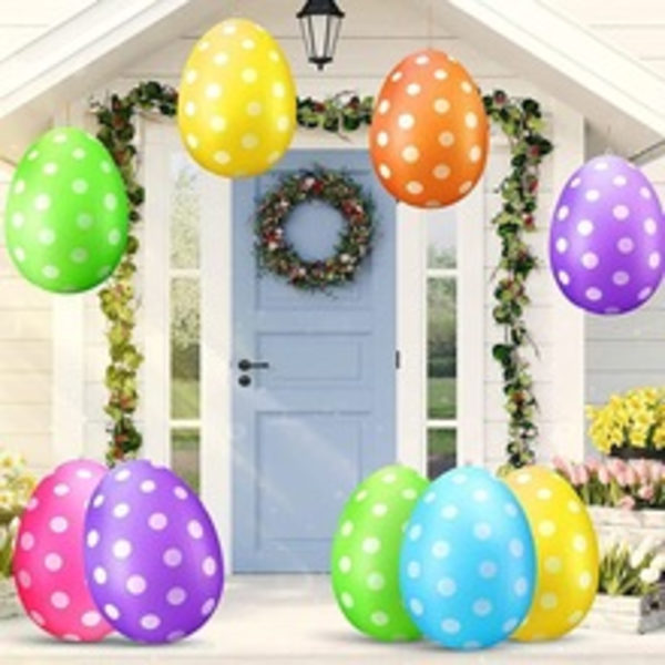 Inflatable Easter Eggs Easter Outdoor Yard Decoration (40 cm, 12 pieces)