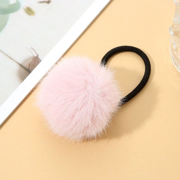 4 stk. Hårbånd Fluffy Elastiske Hårbånd Hårtilbehør til Piger Pink Ball Hårbånd til Piger Småbørn Pigtail, 4