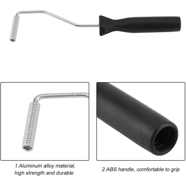 Glassfiberrulle Aluminiumslegering Glassfiberboblelamineringsrulle med svart ABS-håndtak Bubble Buster for GRP FRP-harpiksarbeid (0,39¡Á1,96)