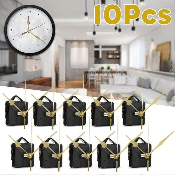 10 pcs DIY Silent Movement Spindle Hands Wall Quartz Clock Movement Mechanism Repair Tool Part Clock
