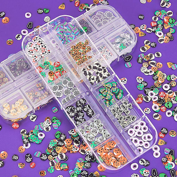 Halloween-kiiltohelmiarkit Hartsi UV-hartsimuottiin Täyte Kynsikoristelu DIY-käsityöt Korujen valmistus TäytevarusteetD