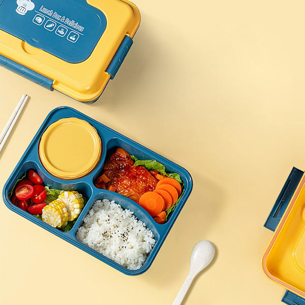 Lunchbox för barn, Bentobox för vuxna, Lunchlådor för vuxna/barn/småbarn, 1600 ml - 4 fack