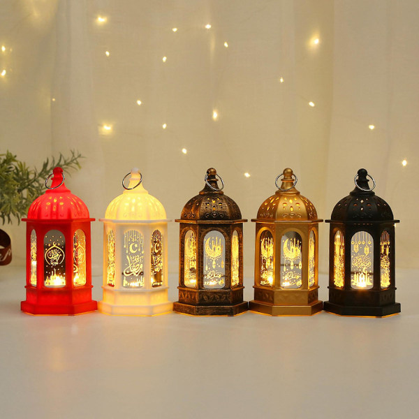 Vindlanterne Ramadan Måne Stjerne Slot Lanterne Ornament Kirke Fest Bryllup Dekoration Gaveforsyninger Sort