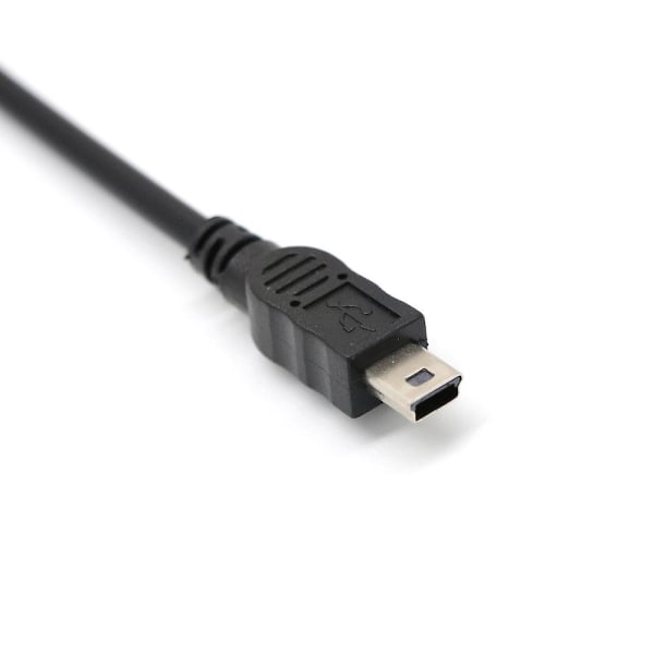 Paneliin asennettava kaapeli + ruuvi Mini USB 5-napainen uros USB 2.0 B -liitäntään naaras Musta
