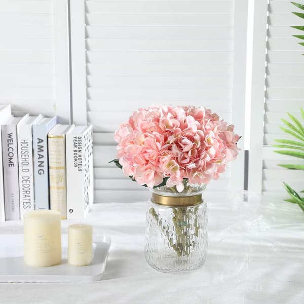 Rose Artificial Hydrangea Flower 3 PCS Single Long Stems