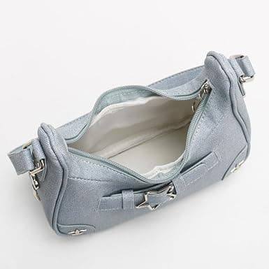 1 ST BLÅ Stjärnhandväskor Axelväskor för kvinnor Halvmåne Crossbody Hobo Väska Y2K Underarmsväska Blå Blue