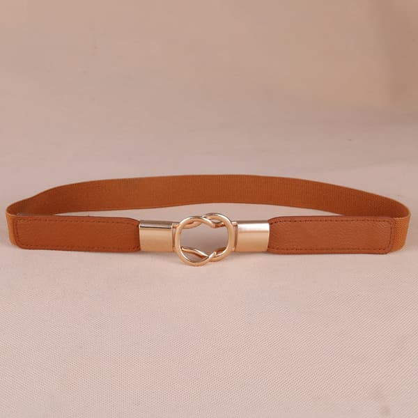 65 cm Elastisk Smalt Midjebelte Spaghettibelte for Kvinner (Camel)