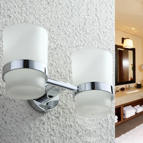 Wall Mounted Mug Holder - Modern Toothbrush Holder, Double Bathroom Accessories, Wall Mounted Toothbrush Holder