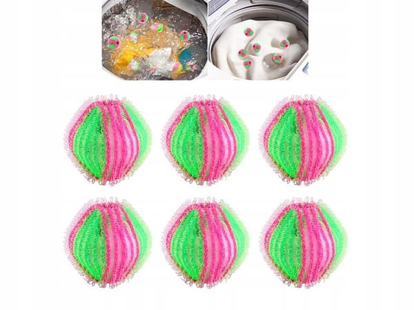 Hair-catching laundry balls - 6-pack