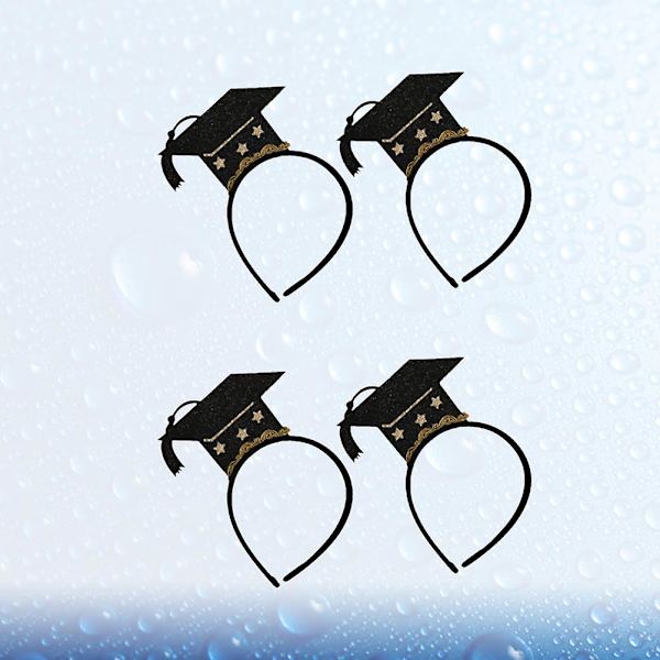 4 stk Mini Doktorhatt Hår Graduerings Hodebånd Doktor Hodeplagg Gradueringsfest Tilbehør GoldenGo