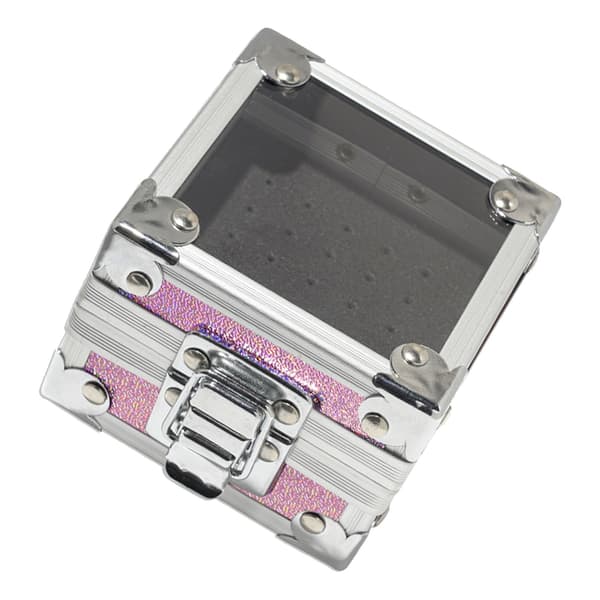 Fodral 25 hål Transparent skydd Dammtät spikborr Förvaringslåda Rosa