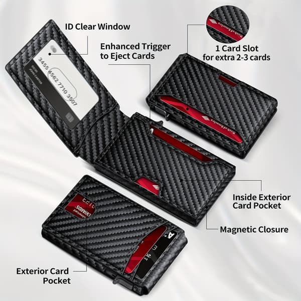 Modern Slim Wallet för Resor & Daglig Användning Minimalistisk Plånbok för Framfickan RFID-skyddad Plånbok