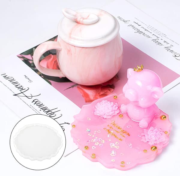 Coaster mold, DIY wave coaster, glass resin coaster mold, 2 pcs