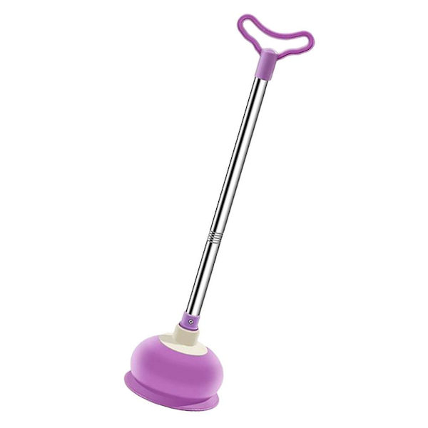 Renseværktøj Kop Stempel Toilet Køkkenvask Stempel Toiletstopfjerner Toiletafløbsrenser Toiletrenser Lilla 58x15cm