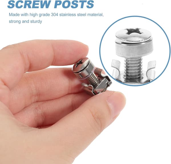 16 Sets M6 X 20mm Server Screw with Cage Nut Kit, Rack Mount Screws and Insert Nuts