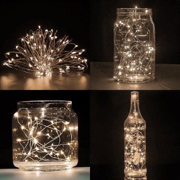 6 stk. Fairy String Lights 2,2 m 20 LED Batteridrevne Lys